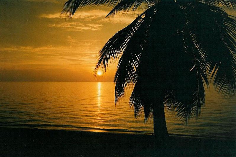 Sunset over Roatan